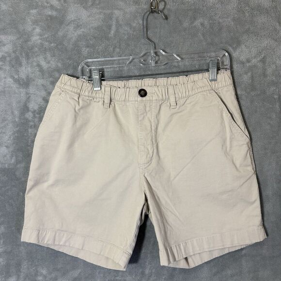 Chubbies Shorts Men Large Khaki Regular Fit 7”Inseam Hiking Elastic Waist Tan